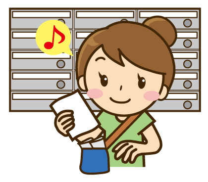 ポスティングする女性