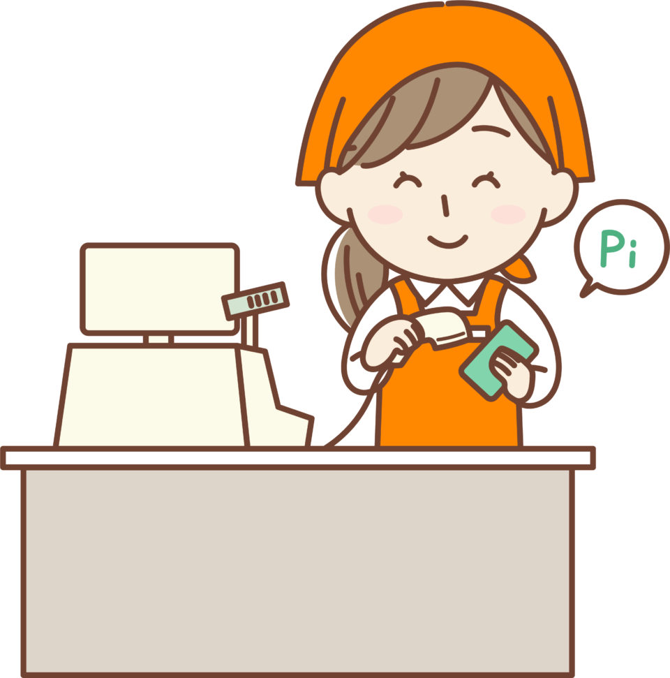 レジの女性スタッフ