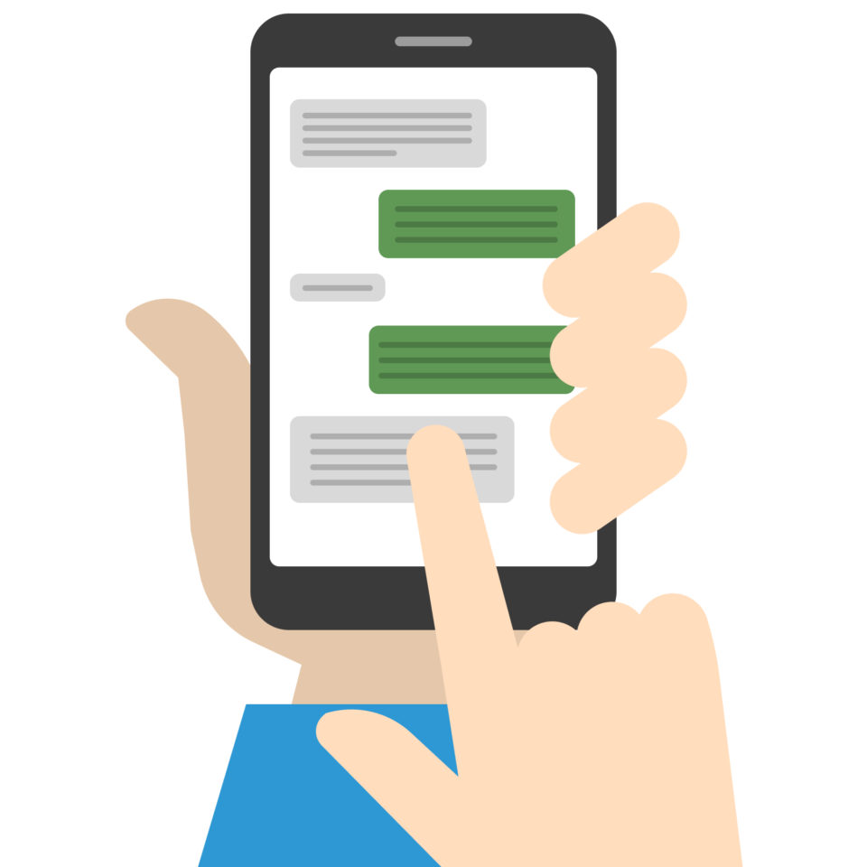 チャット中のスマホ
